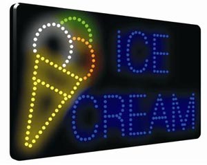 LED Sign with Ice Cream